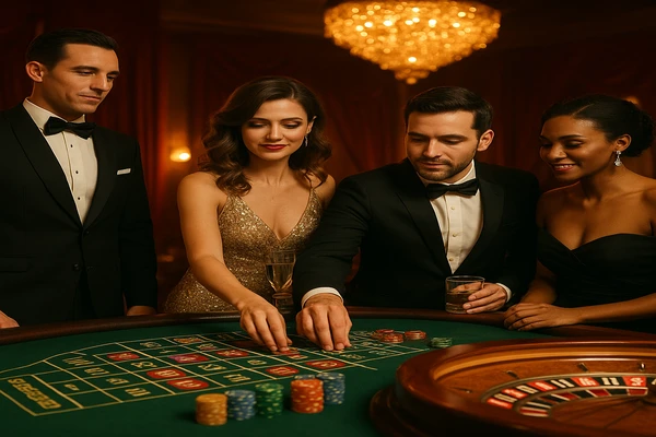 লাইভ টেবিল-ভিত্তিক বিনোদন খেলার পরিবেশে হোস্টের উপস্থিতি